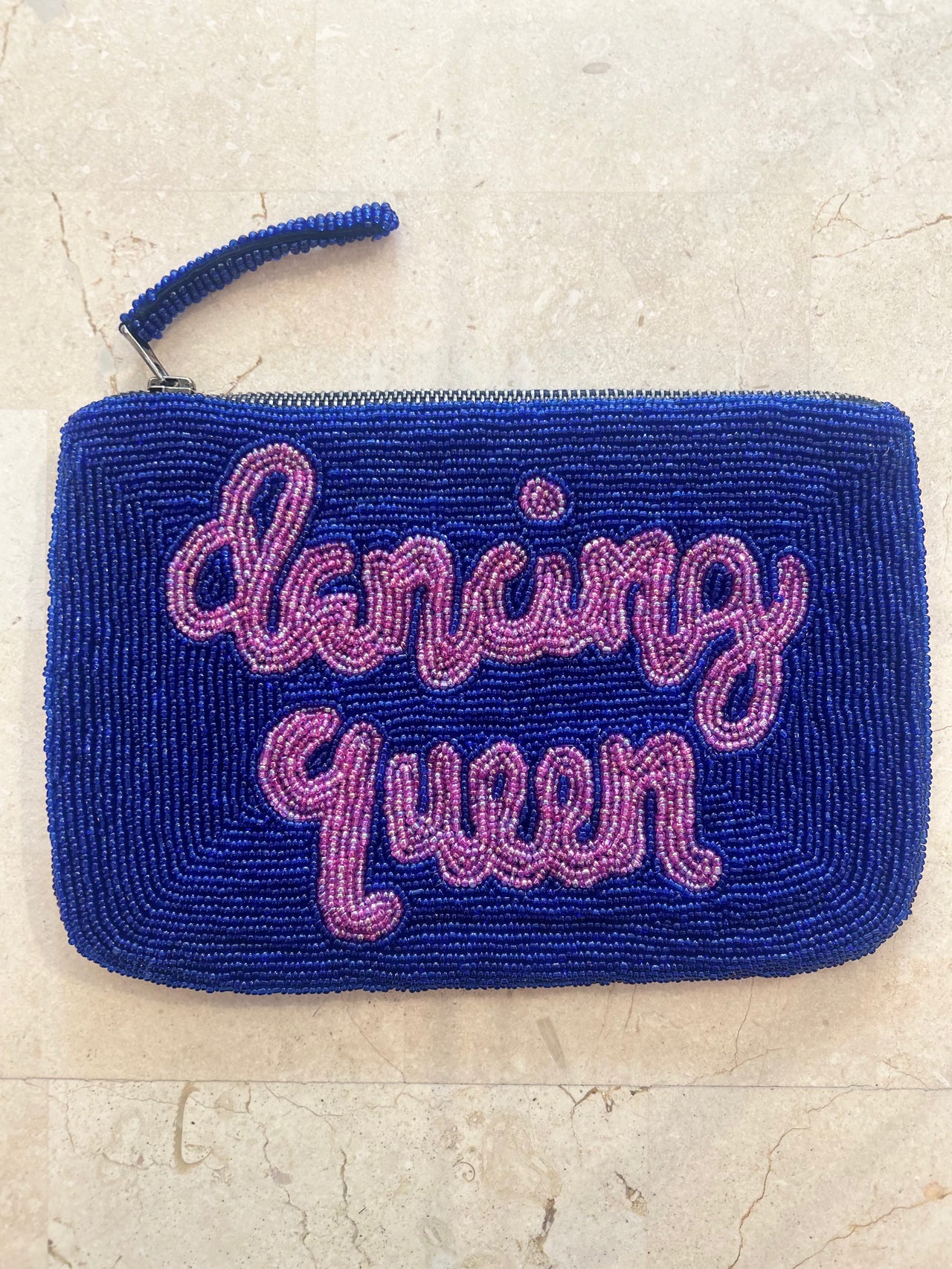 The Jacksons London | Dancing Queen Beaded Clutch | Indigo / Hot Pink