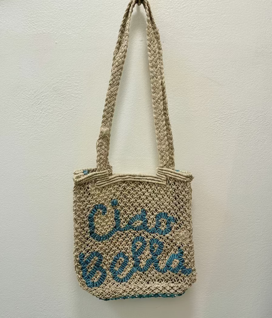 The Jacksons London Freya Jute Bag | Ciao Bella | Natural / Sky