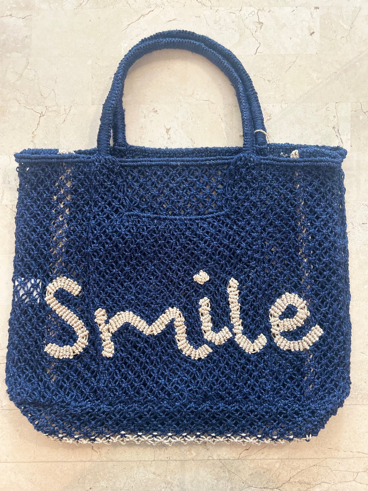 The Jacksons London | Smile Florence Jute Bag | Indigo / Natural