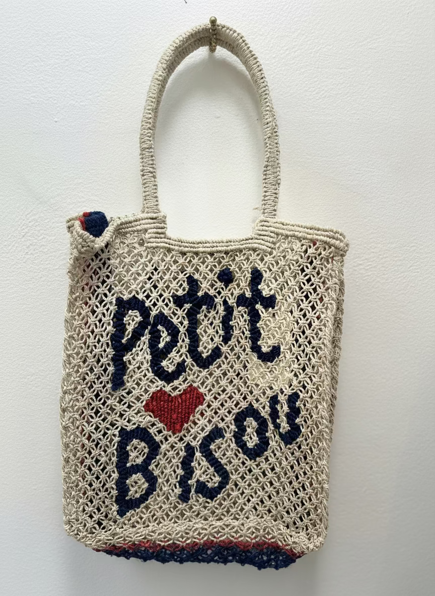 The Jacksons London Lottie Jute Bag | Petit Bisou | Natural / Indigo / Scarlett