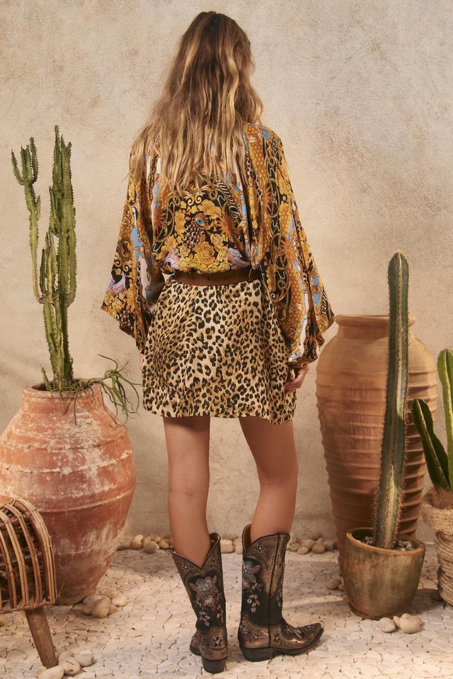 Spell Lovers & Dreamers Short Robe | Gold - Wanderlust Trading Co