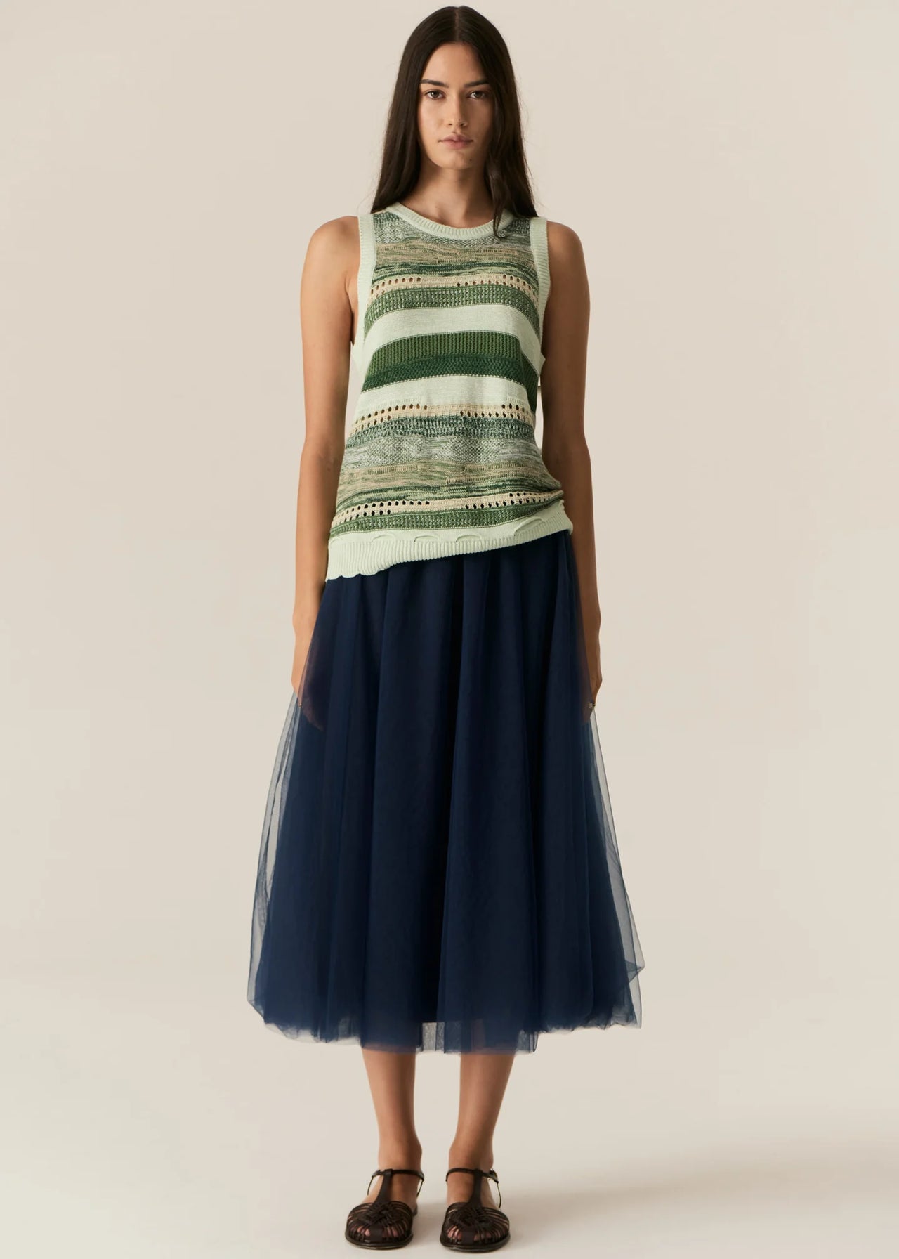 POL Clothing Marc Multi Tank | Green Multi