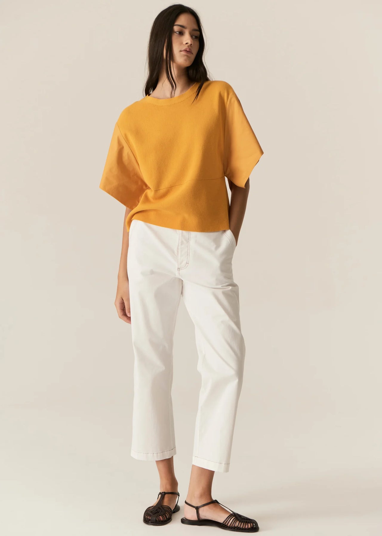 POL Clothing Fern Tapered Pant | White