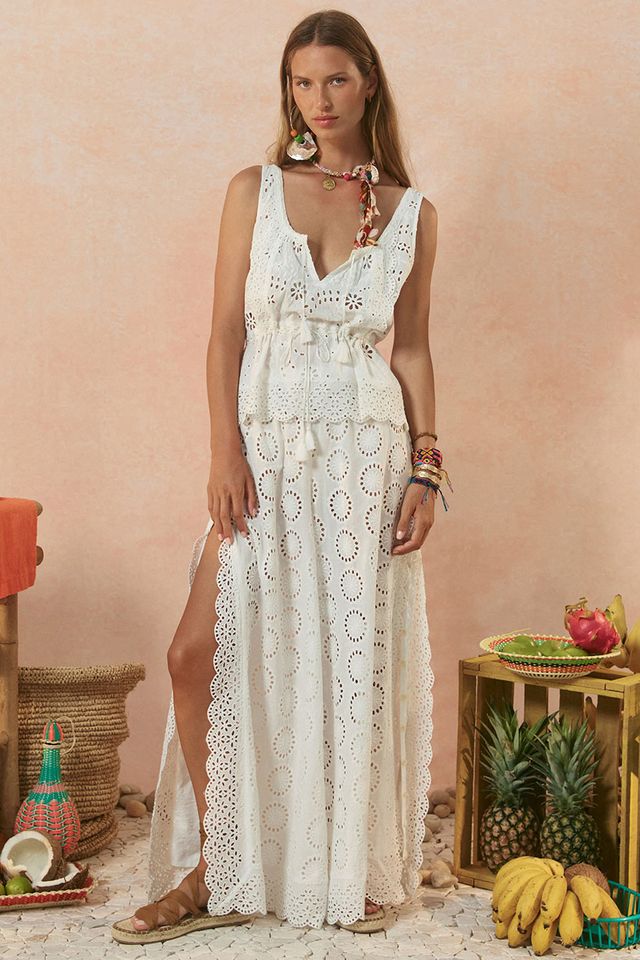 Spell Yaya Lace Pant | Antique White