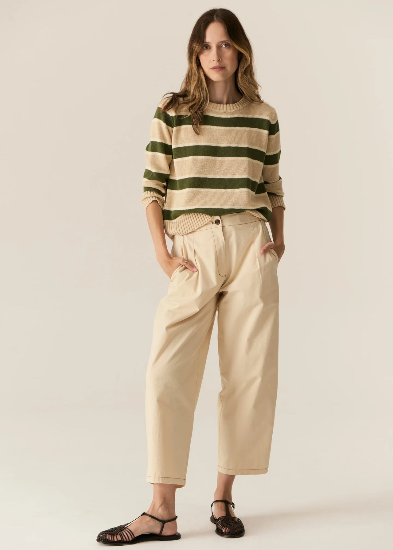 POL Clothing Avrid Barrel Pant | Pebble