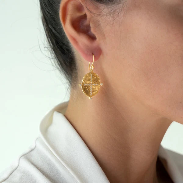 Rubyteva Cross Earrings | Cubic Zirconia