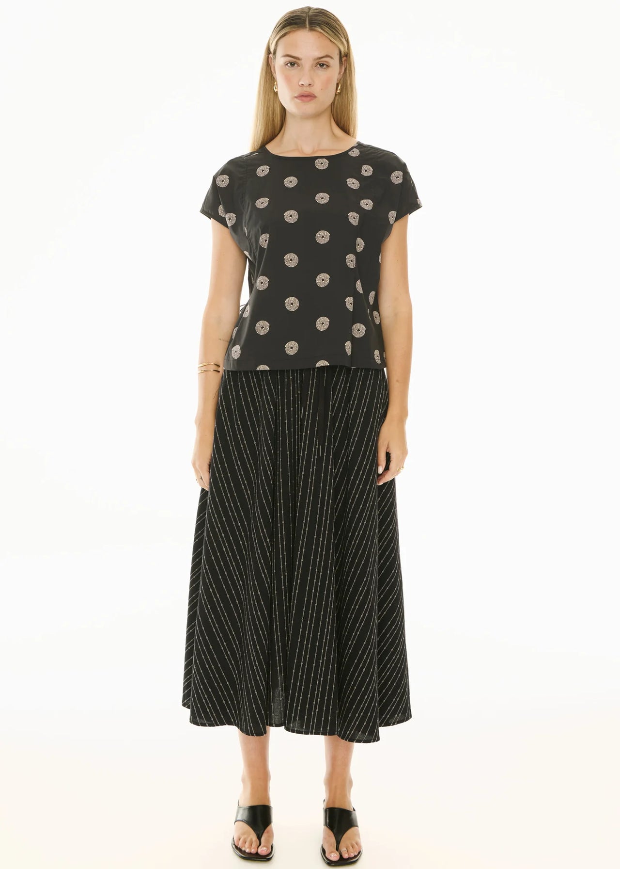 POL Clothing Buoy Reversible Top | Black/Pebble