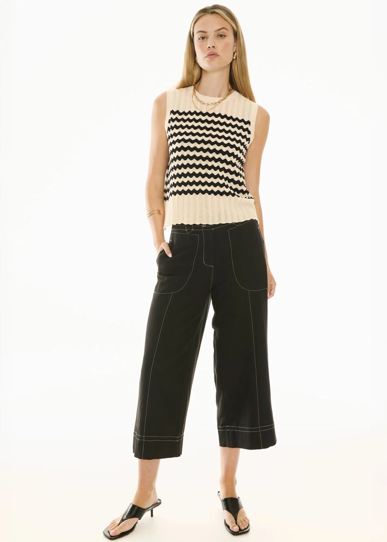 POL Clothing Oskar Cropped Pant | Black