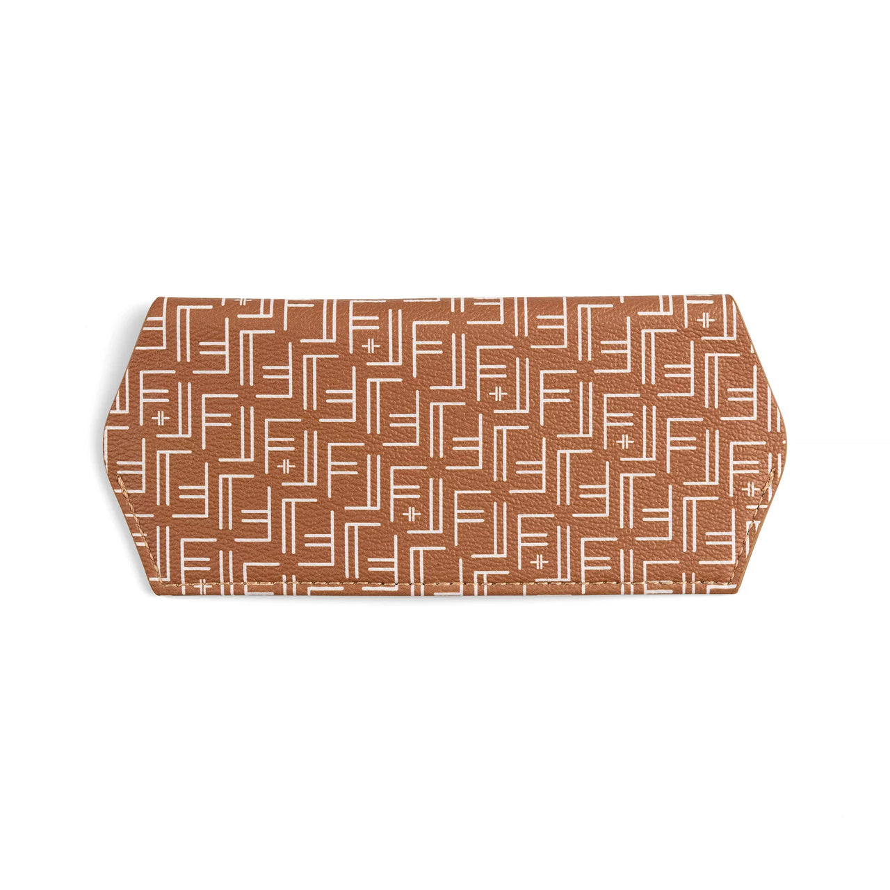 Fox and Leo Glasses Case | Vegan F & L Print | Tan