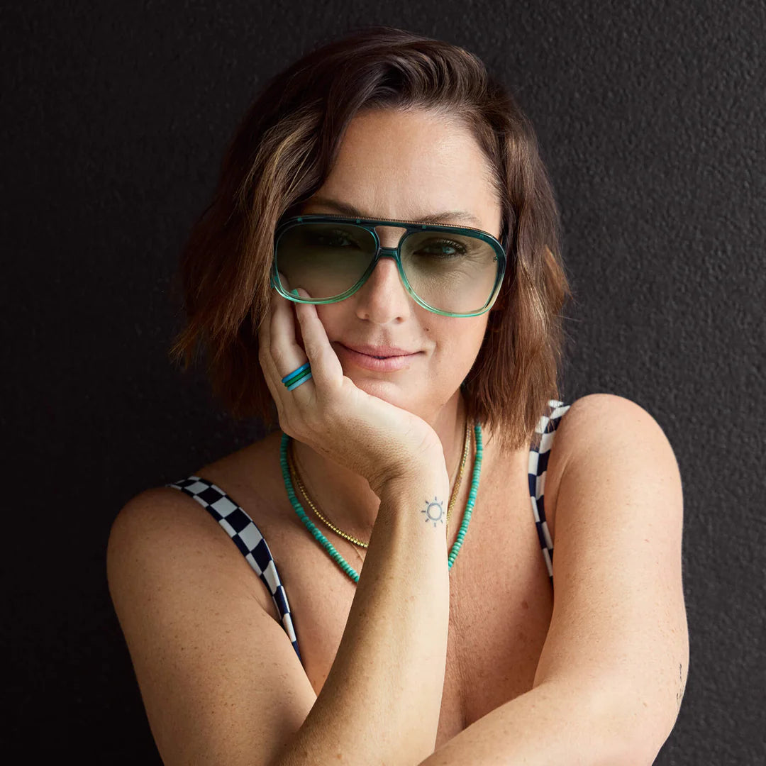 Valley Eyewear | Bang | Booie Green Fade w. Gold Metal / Dark Green Gradient Lens