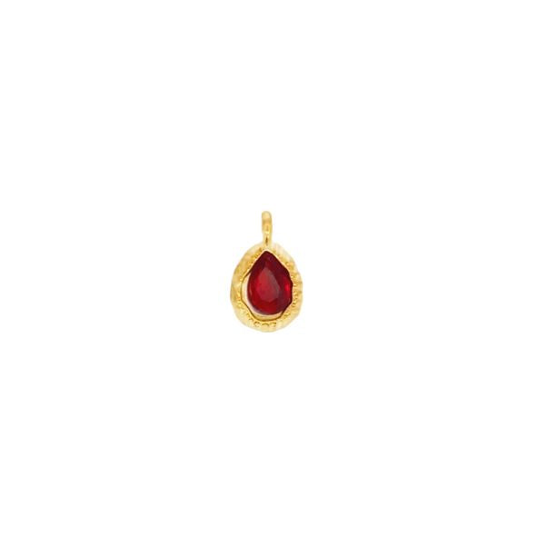 By Barny Latch & Lock Single Teardrop Birthstone Charms | Gold