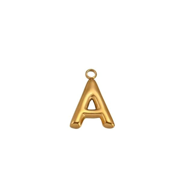 By Barny Latch & Lock Single Bubble Letter Charms | Gold