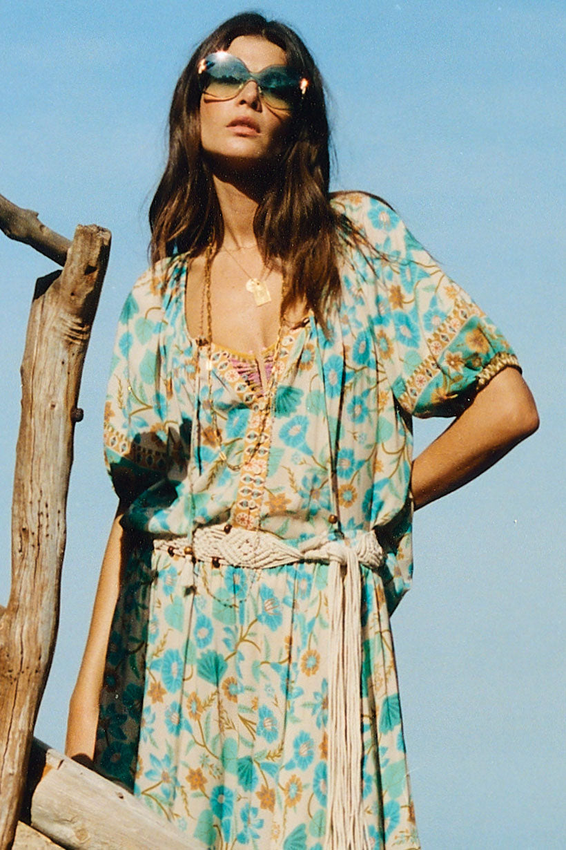 Spell Goldie Short Sleeve Blouse | Lagoon