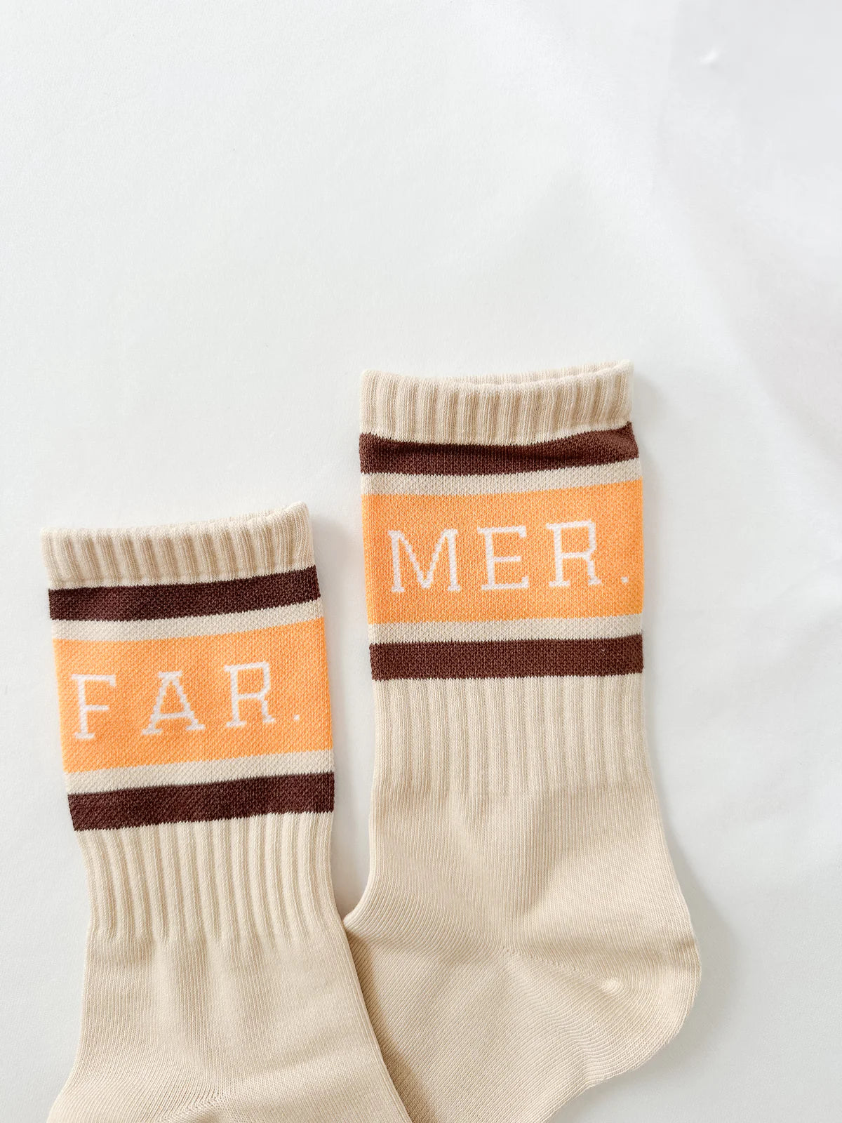 FAR MER By Whitney. Stars & Stripes Socks | Beige