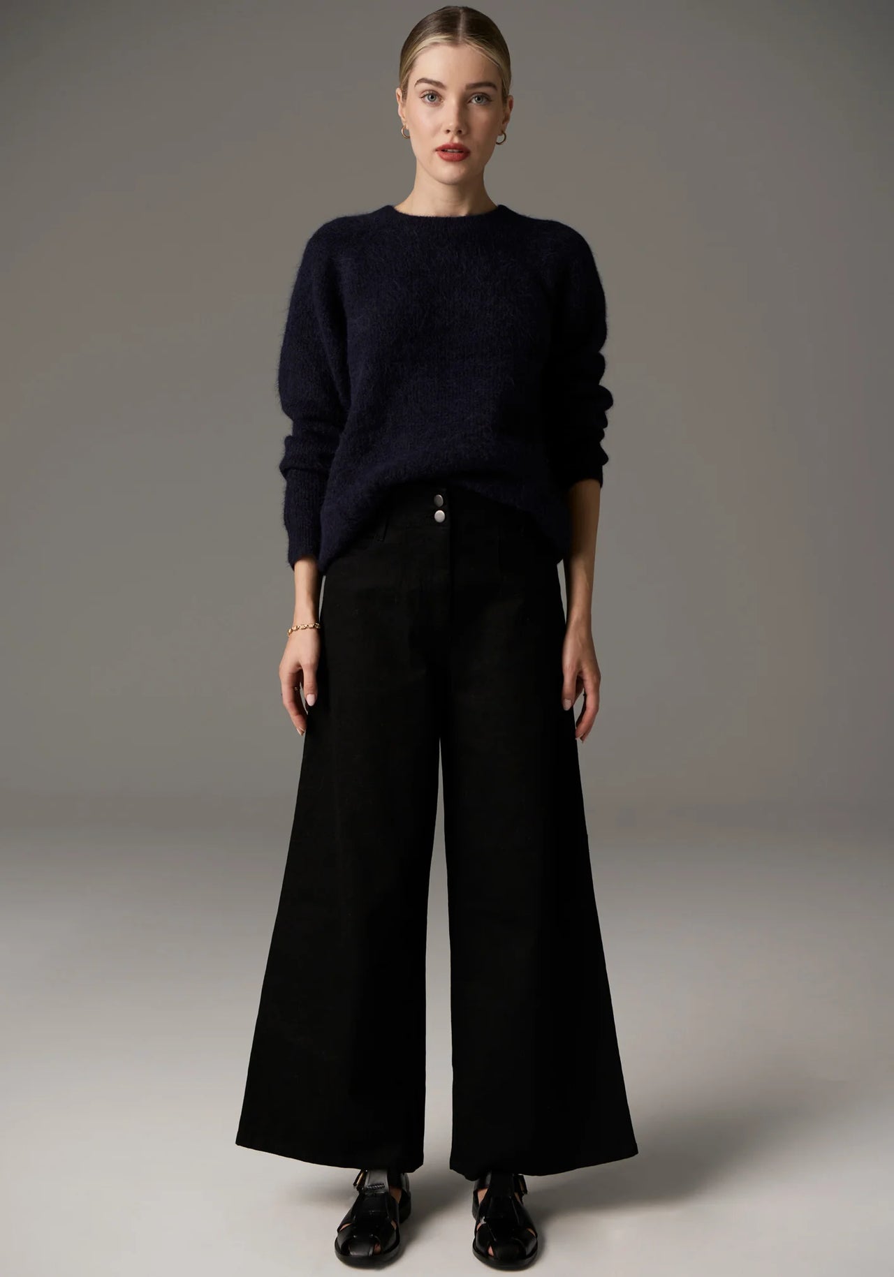 POL Clothing Finlay Crew Knit | Ink