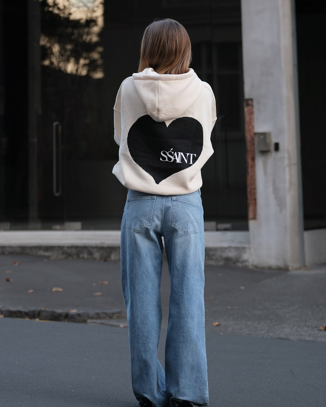 SŚAINT Heart Hoodie | Butter / Black