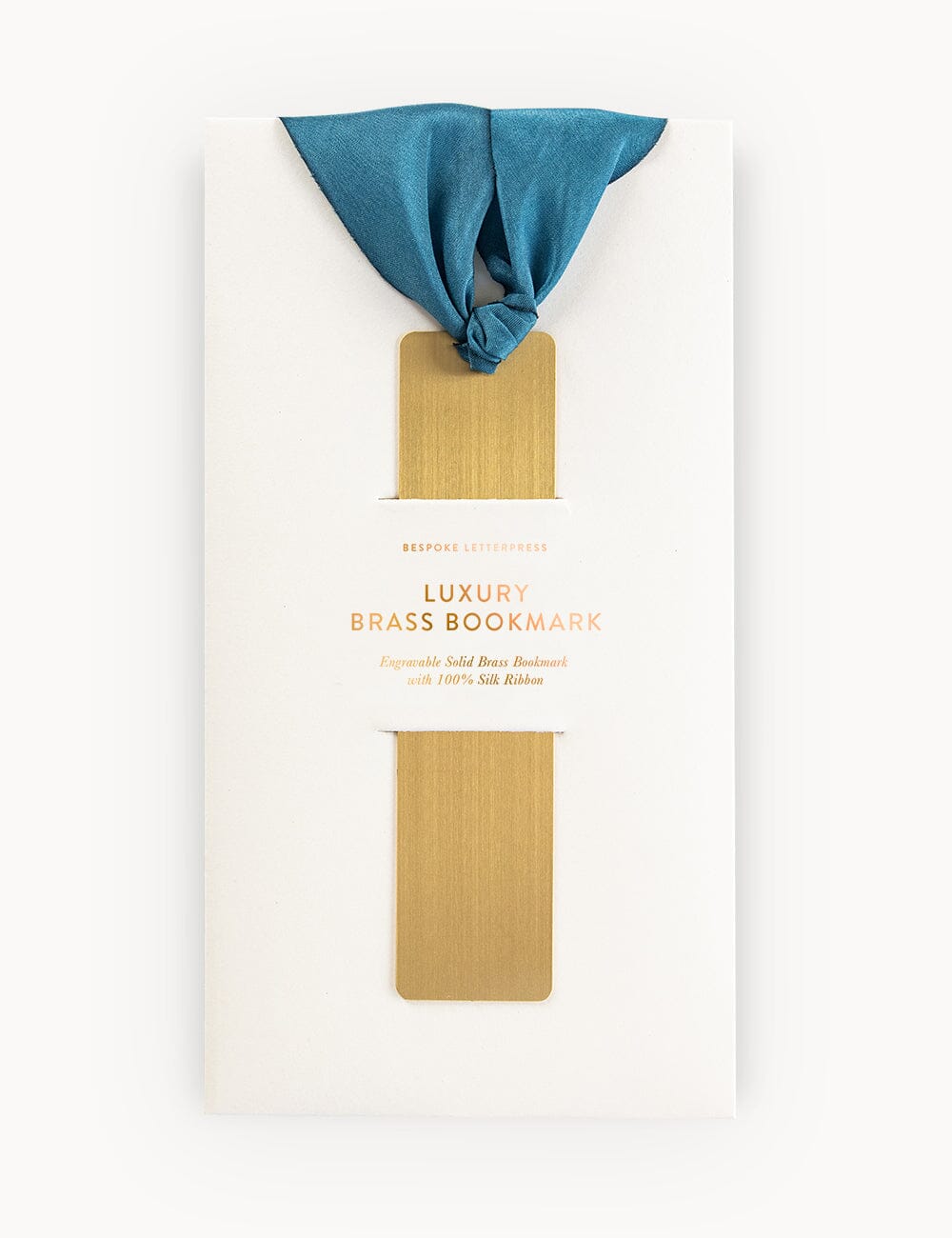 Bespoke Letterpress Brass Bookmark | Teal