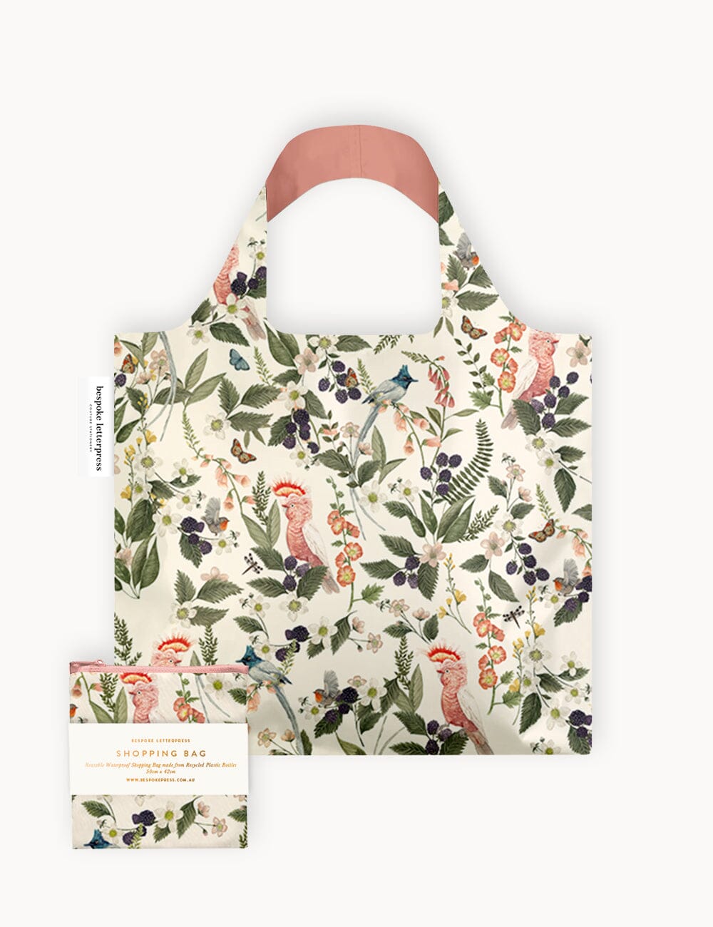 Bespoke Letterpress Reusable Large Shopping Bag | Cockatoo