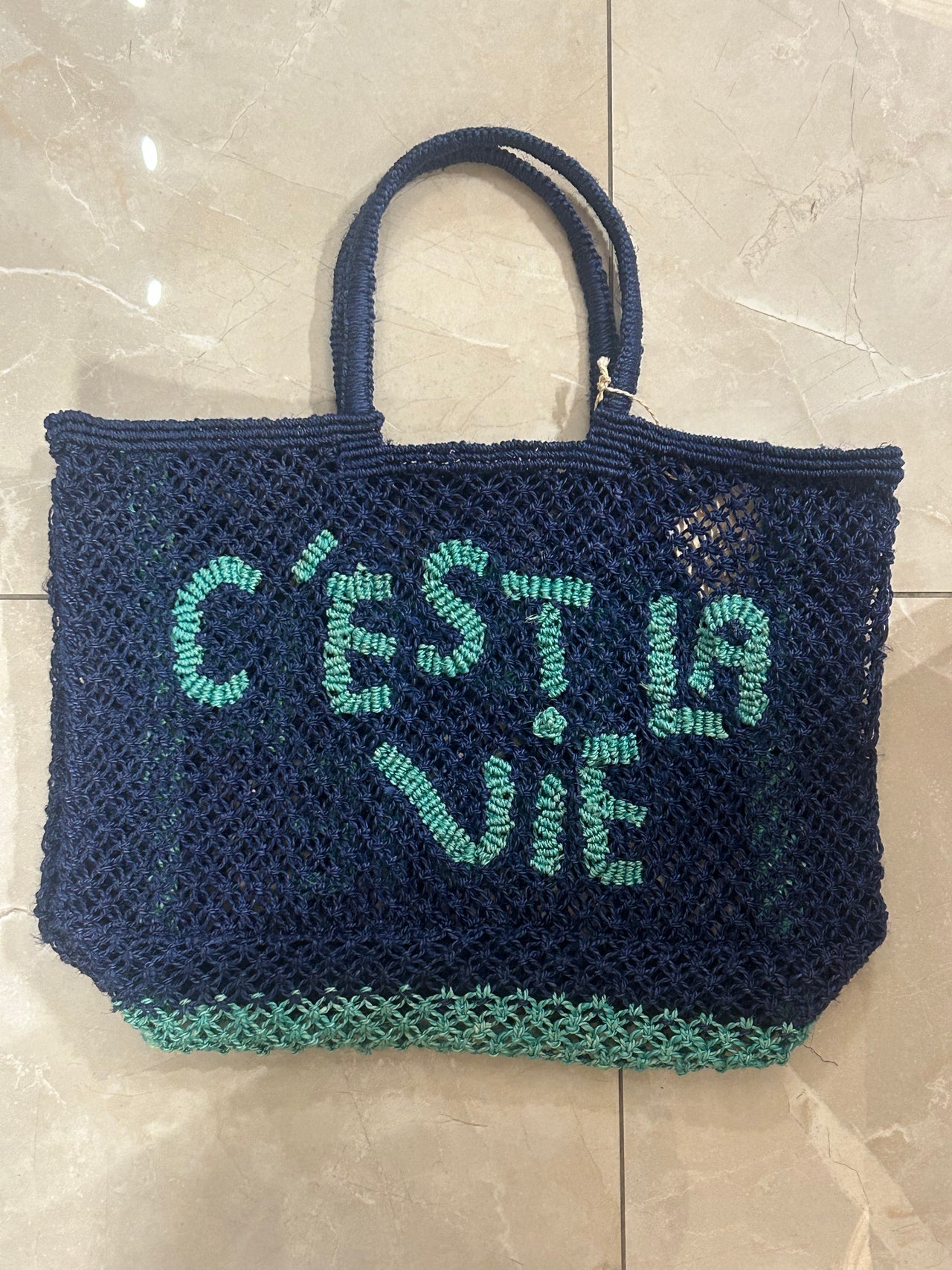 The Jacksons London Lavina Jute Bag | C’est La vie | Indigo / Ocean