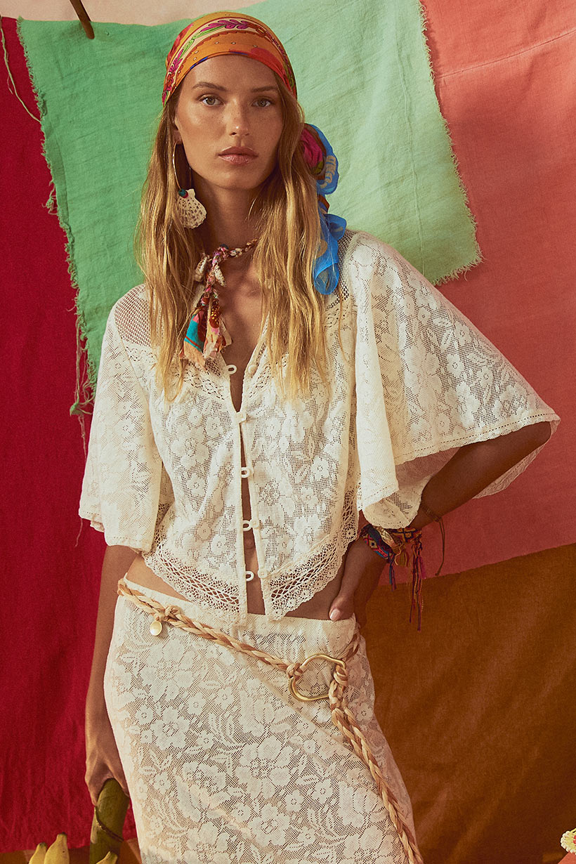 Spell Free Love Lace Crop | Vintage Cream