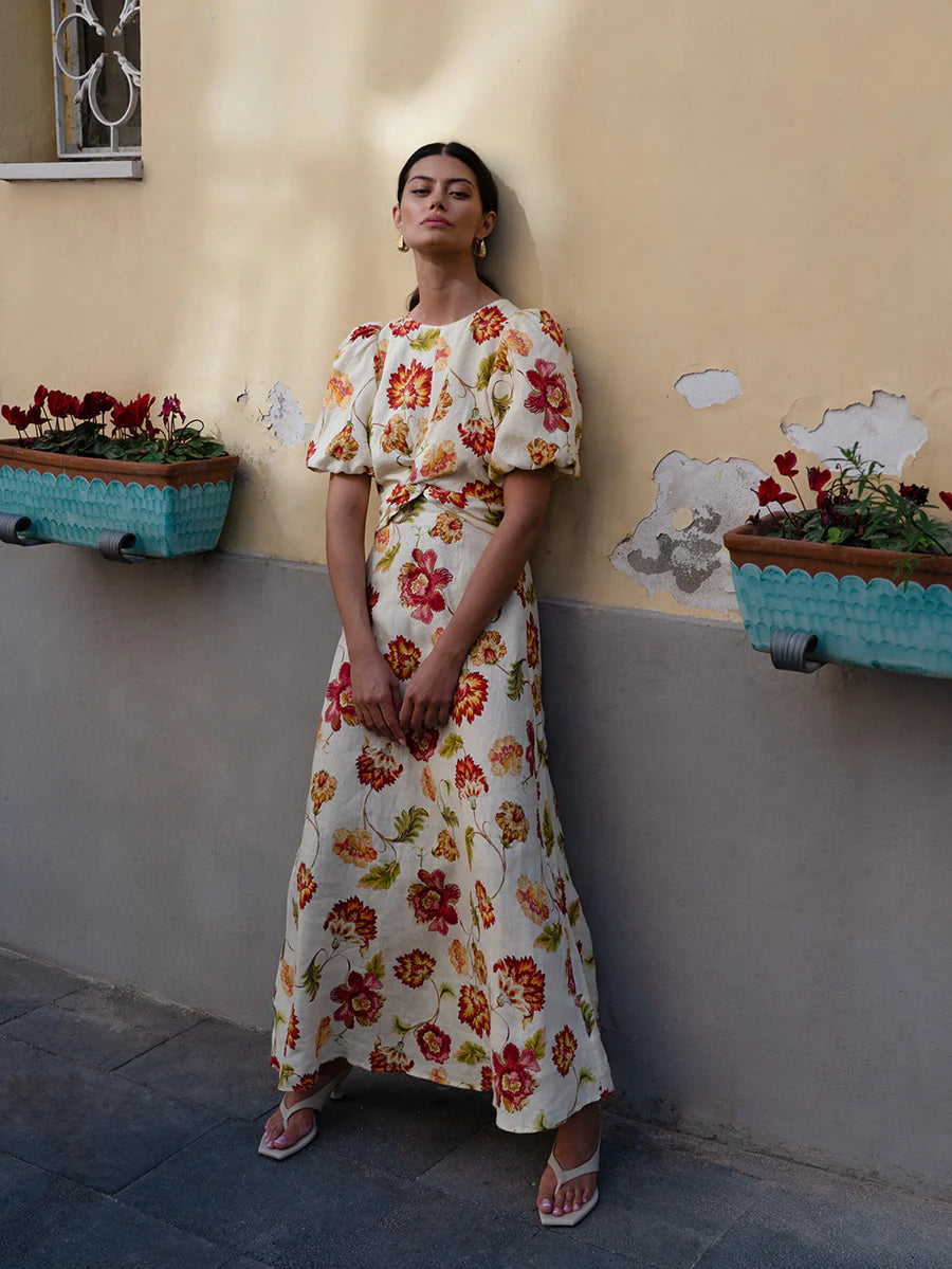 Kivari Odessa Maxi Dress | Butter / Red