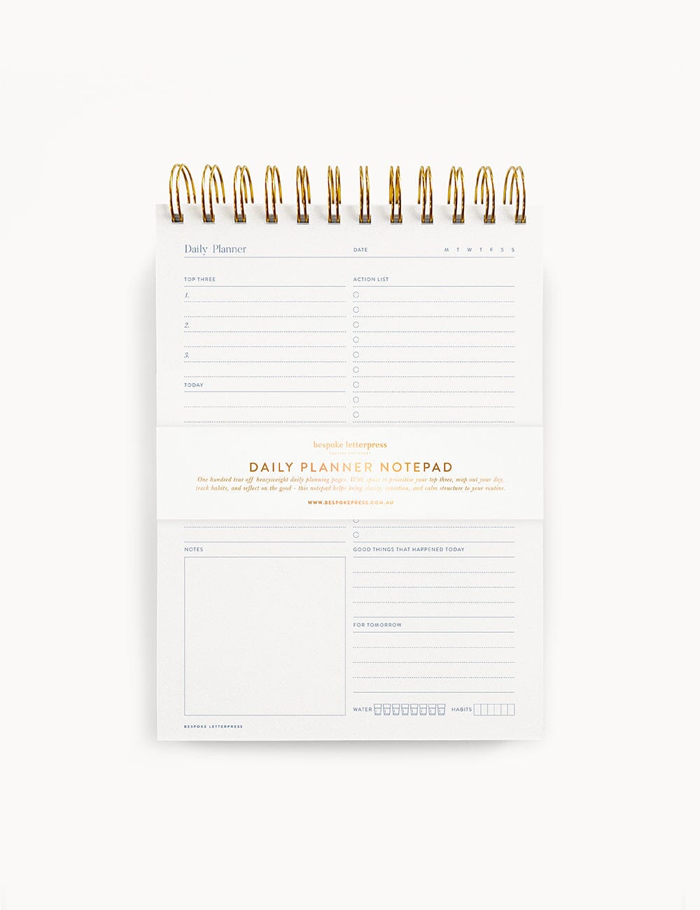 Bespoke Letterpress | Daily Planner Ring bound Notepad