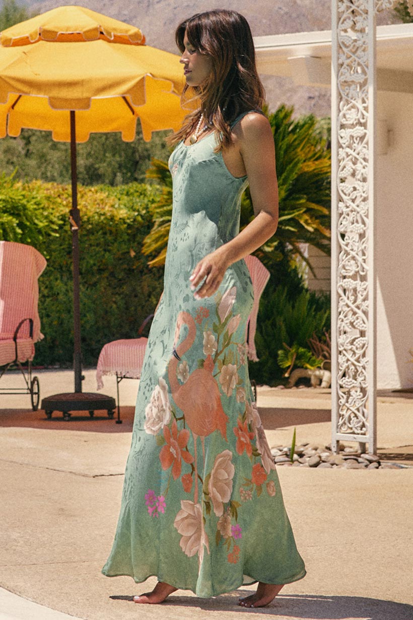 Spell Floridian Bias Dress | Sage