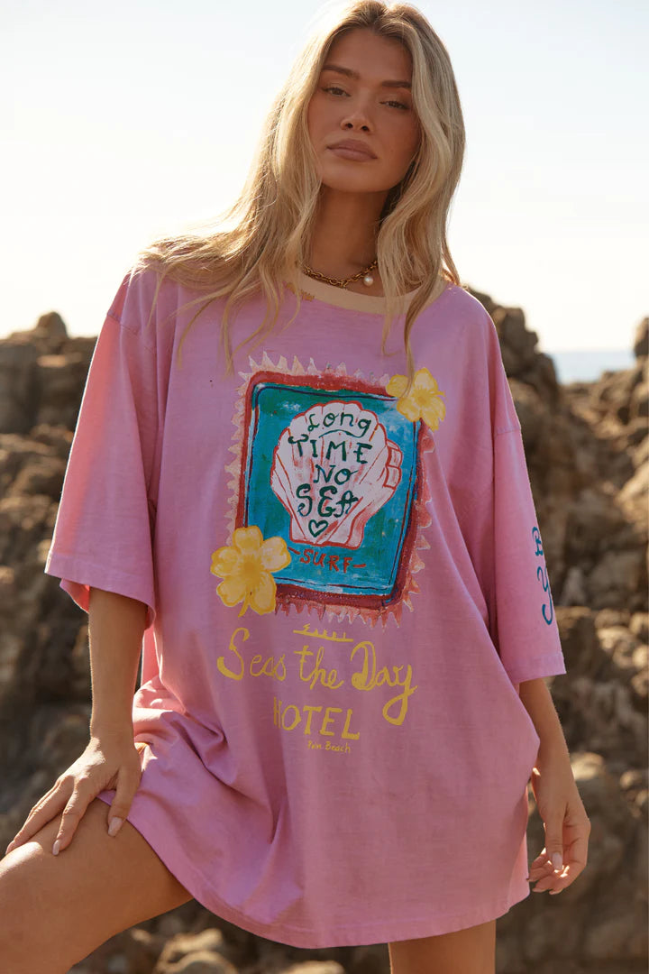 Sabbi The Very Oversized Seas The Day Hotel Tee | Musk Pink